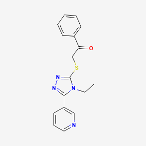 molecular formula C17H16N4OS B10802530 2-[(4-ethyl-5-pyridin-3-yl-4H-1,2,4-triazol-3-yl)thio]-1-phenylethanone 