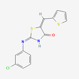 (2Z,5E)-2-[(3-chlorophenyl)imino]-5-(thiophen-2-ylmethylidene)-1,3-thiazolidin-4-one