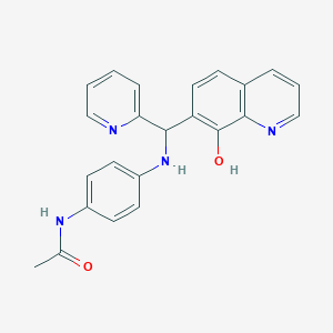 N-[4-[[(8-hydroxyquinolin-7-yl)-pyridin-2-ylmethyl]amino]phenyl]acetamide