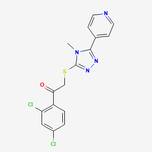 molecular formula C16H12Cl2N4OS B10802578 1-(2,4-dichlorophenyl)-2-{[4-methyl-5-(pyridin-4-yl)-4H-1,2,4-triazol-3-yl]sulfanyl}ethanone 