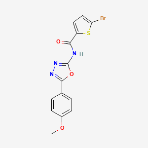 molecular formula C14H10BrN3O3S B10802618 5-bromo-N-[5-(4-methoxyphenyl)-1,3,4-oxadiazol-2-yl]thiophene-2-carboxamide 