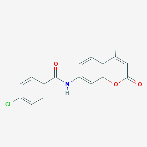 molecular formula C17H12ClNO3 B10802659 4-chloro-N-(4-methyl-2-oxochromen-7-yl)benzamide 