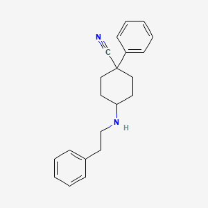 1-Phenyl-4-(2-phenylethylamino)cyclohexane-1-carbonitrile