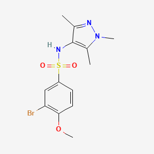 molecular formula C13H16BrN3O3S B10802685 3-bromo-4-methoxy-N-(1,3,5-trimethylpyrazol-4-yl)benzenesulfonamide 