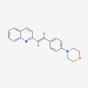 molecular formula C21H20N2O B10802725 4-[4-[(E)-2-quinolin-2-ylethenyl]phenyl]morpholine 