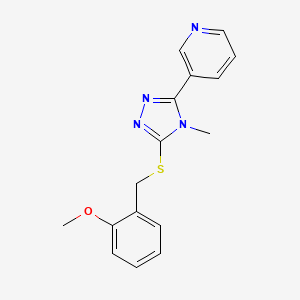 molecular formula C16H16N4OS B10802733 3-[5-[(2-Methoxyphenyl)methylsulfanyl]-4-methyl-1,2,4-triazol-3-yl]pyridine 