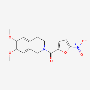 molecular formula C16H16N2O6 B10802764 (6,7-dimethoxy-3,4-dihydroisoquinolin-2(1H)-yl)(5-nitrofuran-2-yl)methanone 