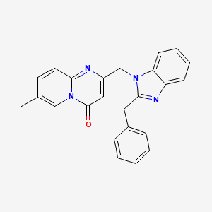 molecular formula C24H20N4O B10802785 2-[(2-benzyl-1H-1,3-benzodiazol-1-yl)methyl]-7-methyl-4H-pyrido[1,2-a]pyrimidin-4-one 