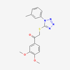 1-(3,4-Dimethoxyphenyl)-2-[1-(3-methylphenyl)tetrazol-5-yl]sulfanylethanone