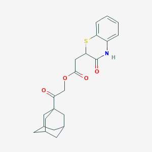 molecular formula C22H25NO4S B10802844 [2-(1-adamantyl)-2-oxoethyl] 2-(3-oxo-4H-1,4-benzothiazin-2-yl)acetate 