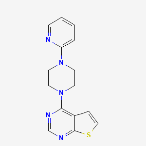 molecular formula C15H15N5S B10802848 4-(4-(Pyridin-2-yl)piperazin-1-yl)thieno[2,3-d]pyrimidine 