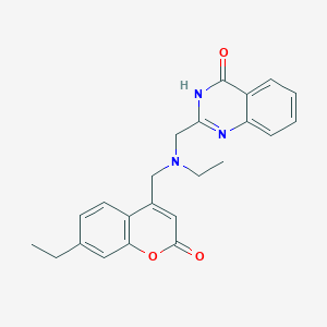 2-[[ethyl-[(7-ethyl-2-oxochromen-4-yl)methyl]amino]methyl]-3H-quinazolin-4-one