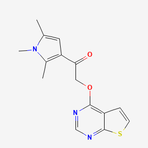 2-(Thieno[2,3-d]pyrimidin-4-yloxy)-1-(1,2,5-trimethyl-1H-pyrrol-3-yl)ethan-1-one