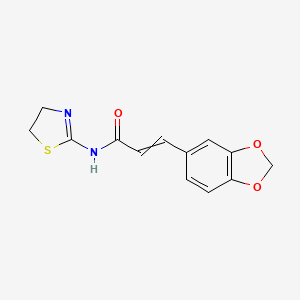 3-(1,3-benzodioxol-5-yl)-N-(4,5-dihydro-1,3-thiazol-2-yl)prop-2-enamide