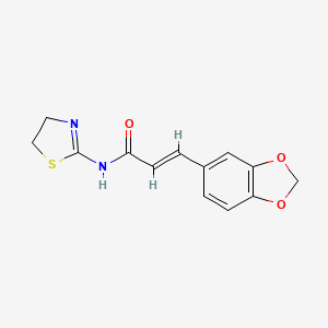 molecular formula C13H12N2O3S B10802966 (2E)-3-(1,3-benzodioxol-5-yl)-N-(4,5-dihydro-1,3-thiazol-2-yl)prop-2-enamide 