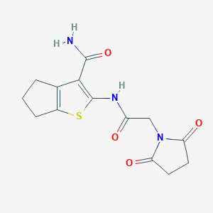 2-(2-(2,5-dioxopyrrolidin-1-yl)acetamido)-5,6-dihydro-4H-cyclopenta[b]thiophene-3-carboxamide