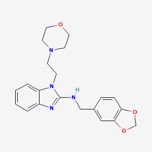 molecular formula C21H24N4O3 B10802976 N-(1,3-benzodioxol-5-ylmethyl)-1-[2-(morpholin-4-yl)ethyl]-1H-benzimidazol-2-amine 