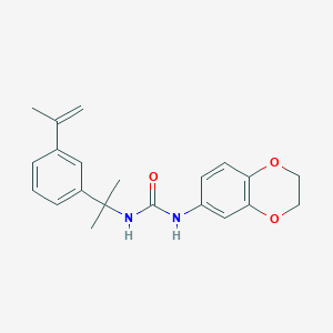 molecular formula C21H24N2O3 B10802984 1-(2,3-Dihydro-1,4-benzodioxin-6-yl)-3-{2-[3-(prop-1-en-2-yl)phenyl]propan-2-yl}urea 