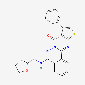 molecular formula C24H20N4O2S B10802988 8-(oxolan-2-ylmethylamino)-13-phenyl-15-thia-9,10,17-triazatetracyclo[8.7.0.02,7.012,16]heptadeca-1(17),2,4,6,8,12(16),13-heptaen-11-one 