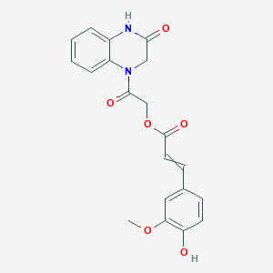 [2-Oxo-2-(3-oxo-2,4-dihydroquinoxalin-1-yl)ethyl] 3-(4-hydroxy-3-methoxyphenyl)prop-2-enoate