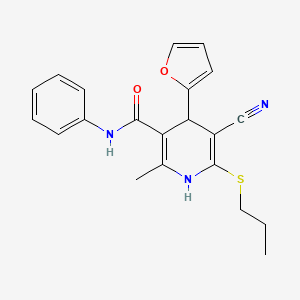 5-cyano-4-(furan-2-yl)-2-methyl-N-phenyl-6-(propylsulfanyl)-1,4-dihydropyridine-3-carboxamide