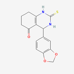 4-(1,3-Benzodioxol-5-yl)-2-sulfanylidene-1,3,4,6,7,8-hexahydroquinazolin-5-one