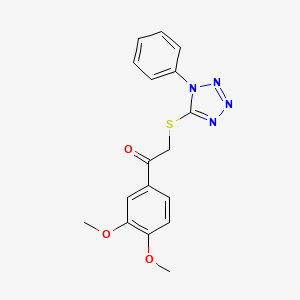 1-(3,4-Dimethoxyphenyl)-2-((1-phenyl-1H-tetraazol-5-YL)thio)ethanone