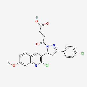 4-(5-(2-chloro-7-methoxyquinolin-3-yl)-3-(4-chlorophenyl)-4,5-dihydro-1H-pyrazol-1-yl)-4-oxobutanoic acid