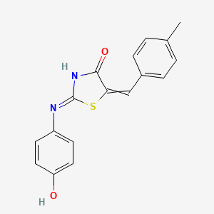 molecular formula C17H14N2O2S B10803198 2-(4-Hydroxyphenyl)imino-5-[(4-methylphenyl)methylidene]-1,3-thiazolidin-4-one 