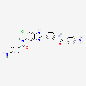 4-amino-N-[4-[5-[(4-aminobenzoyl)amino]-6-chloro-1H-benzimidazol-2-yl]phenyl]benzamide