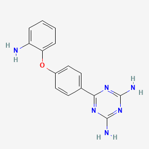 molecular formula C15H14N6O B10803230 6-[4-(2-Aminophenoxy)phenyl]-1,3,5-triazine-2,4-diamine 