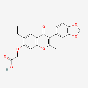 molecular formula C21H18O7 B10803238 {[3-(1,3-benzodioxol-5-yl)-6-ethyl-2-methyl-4-oxo-4H-chromen-7-yl]oxy}acetic acid 