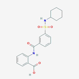 molecular formula C20H22N2O5S B10803254 2-({3-[(Cyclohexylamino)sulfonyl]benzoyl}amino)benzoic acid 