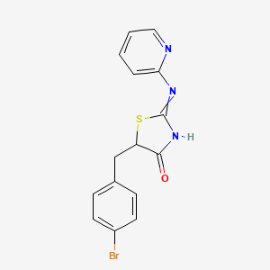 (2E)-5-[(4-bromophenyl)methyl]-2-[(pyridin-2-yl)imino]-1,3-thiazolidin-4-one