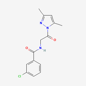 3-chloro-N-[2-(3,5-dimethylpyrazol-1-yl)-2-oxoethyl]benzamide