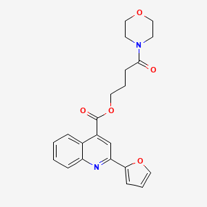 molecular formula C22H22N2O5 B10803374 (4-Morpholin-4-yl-4-oxobutyl) 2-(furan-2-yl)quinoline-4-carboxylate 