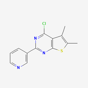 molecular formula C13H10ClN3S B10803381 3-{4-Chloro-5,6-dimethylthieno[2,3-d]pyrimidin-2-yl}pyridine 