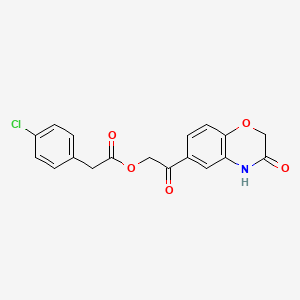 [2-oxo-2-(3-oxo-4H-1,4-benzoxazin-6-yl)ethyl] 2-(4-chlorophenyl)acetate