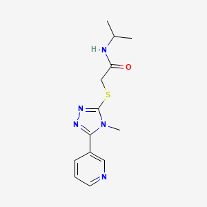 2-[(4-methyl-5-pyridin-3-yl-1,2,4-triazol-3-yl)sulfanyl]-N-propan-2-ylacetamide