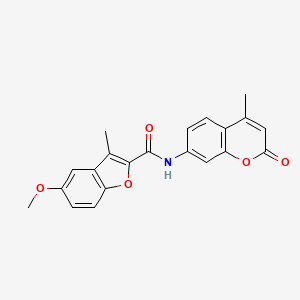 5-methoxy-3-methyl-N-(4-methyl-2-oxochromen-7-yl)-1-benzofuran-2-carboxamide