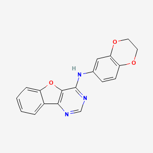 N-[(4E)-[1]benzofuro[3,2-d]pyrimidin-4(3H)-ylidene]-2,3-dihydro-1,4-benzodioxin-6-amine