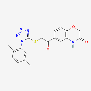 6-[2-[1-(2,5-dimethylphenyl)tetrazol-5-yl]sulfanylacetyl]-4H-1,4-benzoxazin-3-one