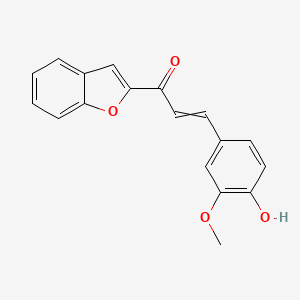 molecular formula C18H14O4 B10803465 1-(1-Benzofuran-2-yl)-3-(4-hydroxy-3-methoxyphenyl)prop-2-en-1-one 