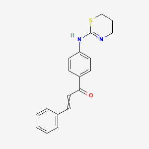 molecular formula C19H18N2OS B10803467 1-[4-(5,6-dihydro-4H-1,3-thiazin-2-ylamino)phenyl]-3-phenylprop-2-en-1-one 