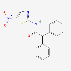 molecular formula C17H13N3O3S B10803472 N-(5-nitro-1,3-thiazol-2-yl)-2,2-diphenylacetamide 