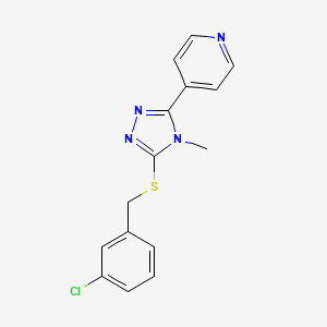 3-[(3-Chlorophenyl)methylthio]-4-methyl-5-(4-pyridyl)-1,2,4-triazole