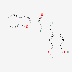 molecular formula C18H14O4 B10803559 (E)-1-(1-benzofuran-2-yl)-3-(4-hydroxy-3-methoxyphenyl)prop-2-en-1-one 