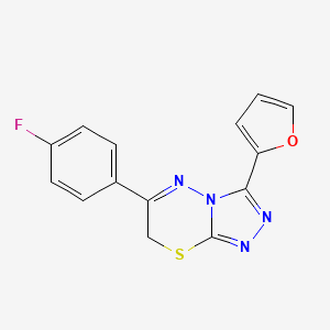 molecular formula C14H9FN4OS B10803592 6-(4-fluorophenyl)-3-(furan-2-yl)-7H-[1,2,4]triazolo[3,4-b][1,3,4]thiadiazine CAS No. 478020-12-1