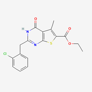 ethyl 2-[(2-chlorophenyl)methyl]-5-methyl-4-oxo-3H-thieno[2,3-d]pyrimidine-6-carboxylate