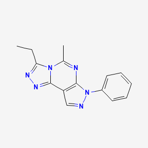 3-ethyl-5-methyl-7-phenyl-7H-pyrazolo[4,3-e][1,2,4]triazolo[4,3-c]pyrimidine